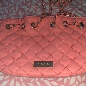 bebe coral quilted bag